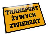 Metalowa tabliczka przewóz transport żywych zwierząt żywca koni drobiu