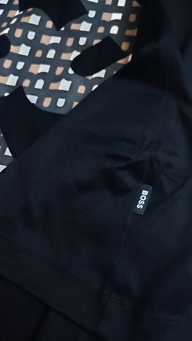 Футболка HUGO BOSS Tessler Slim fit big logo black (Розмір M)