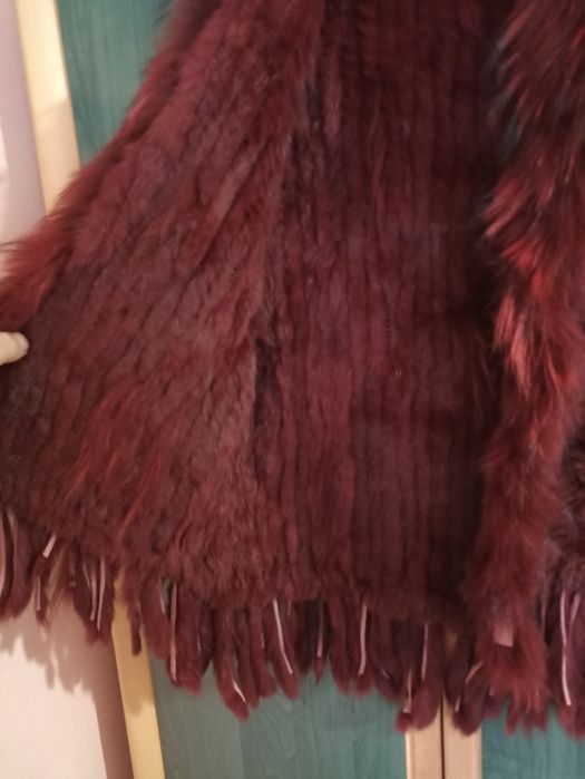 Жилетка вязаная с натуральным мехом кролика, размер 50