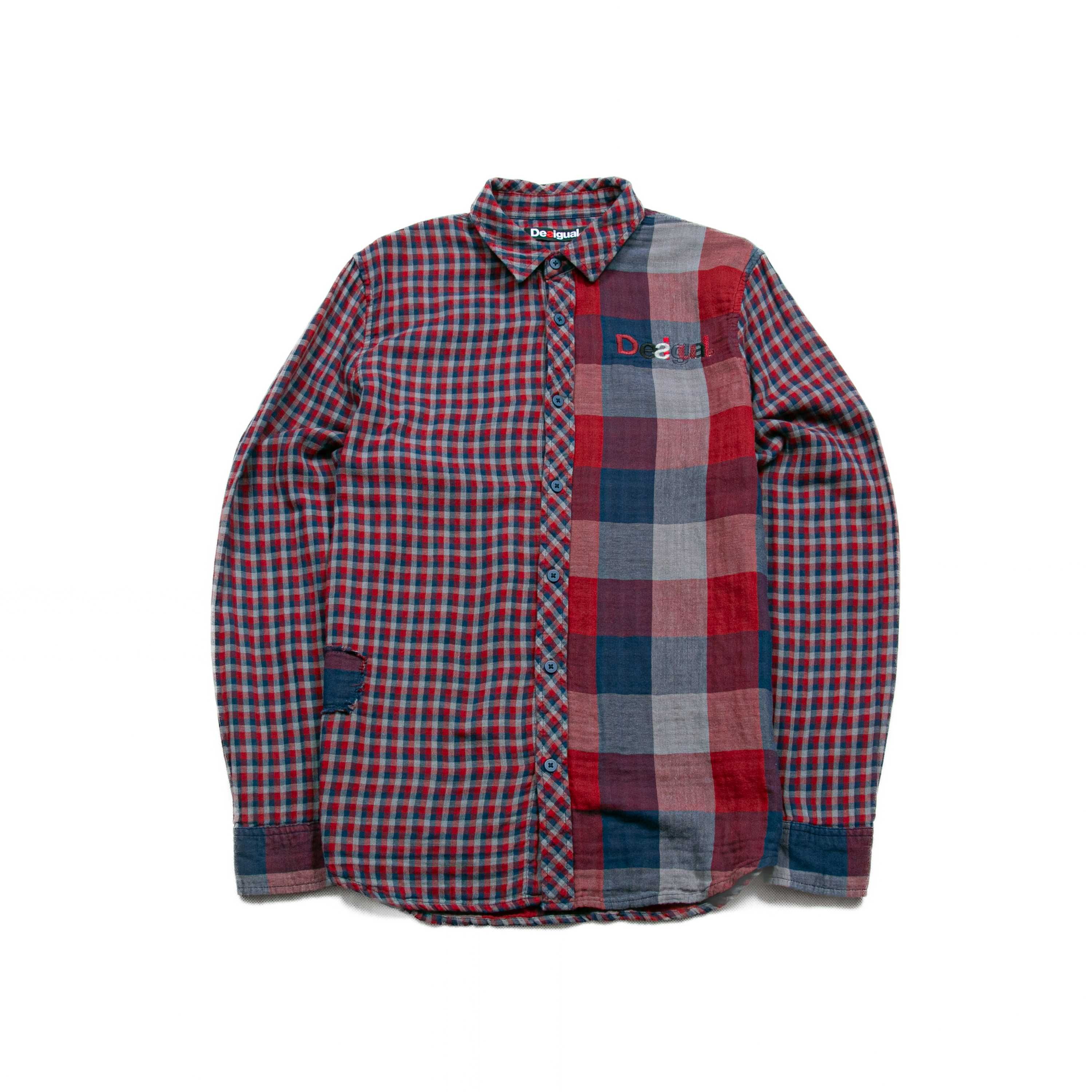 Desigual koszula w kratę M slim burgund