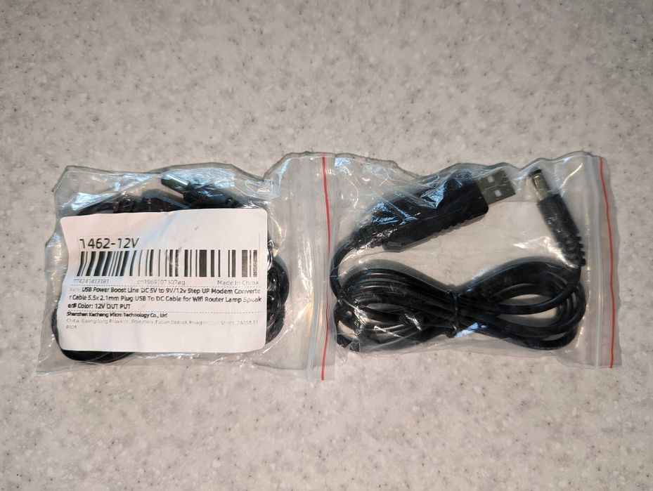 Кабель для роутера живлення від powerbank на 9/12В