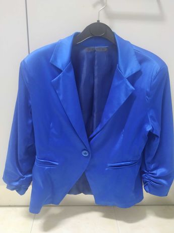 Casaco Blazer Azul M com manga 3/4