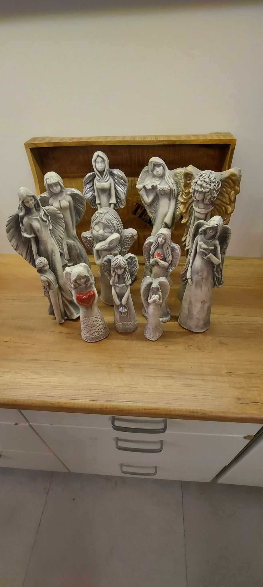 aniołki stojące gipsowe figurka z gipsu kolekcje kolekcje