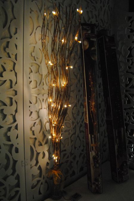 Декор для дома сада новогоднее украшение ветки золотые LED подсветка