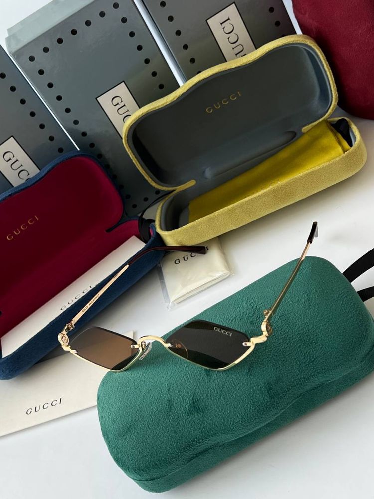 Gucci окуляри очки гуччі чорні золото серебро жовті ромбіки ромби