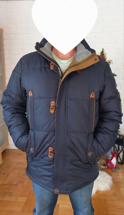 Ciepła męska KURTKA na srogą zimę r.XL na baranku Garment SUPER stan