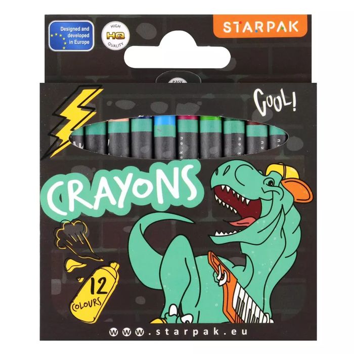 Kredki Woskowe 12 kolorów Skate Dino Starpak 536296. Starpak