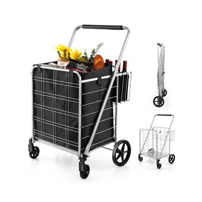 Kosz wózek zakupowy metalowy czarny