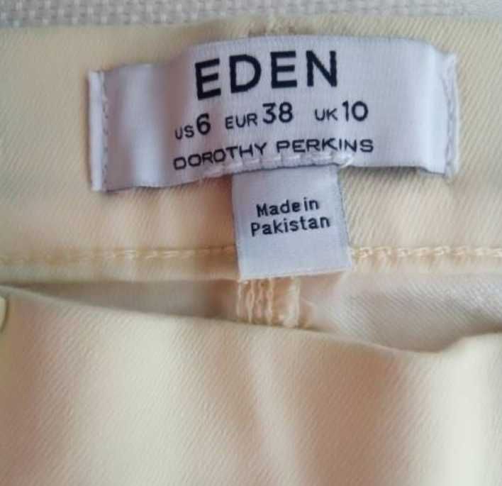 (38/M) Ekskluzywne, żółte spodnie za kolano, rybaczki z Londynu, NOWE