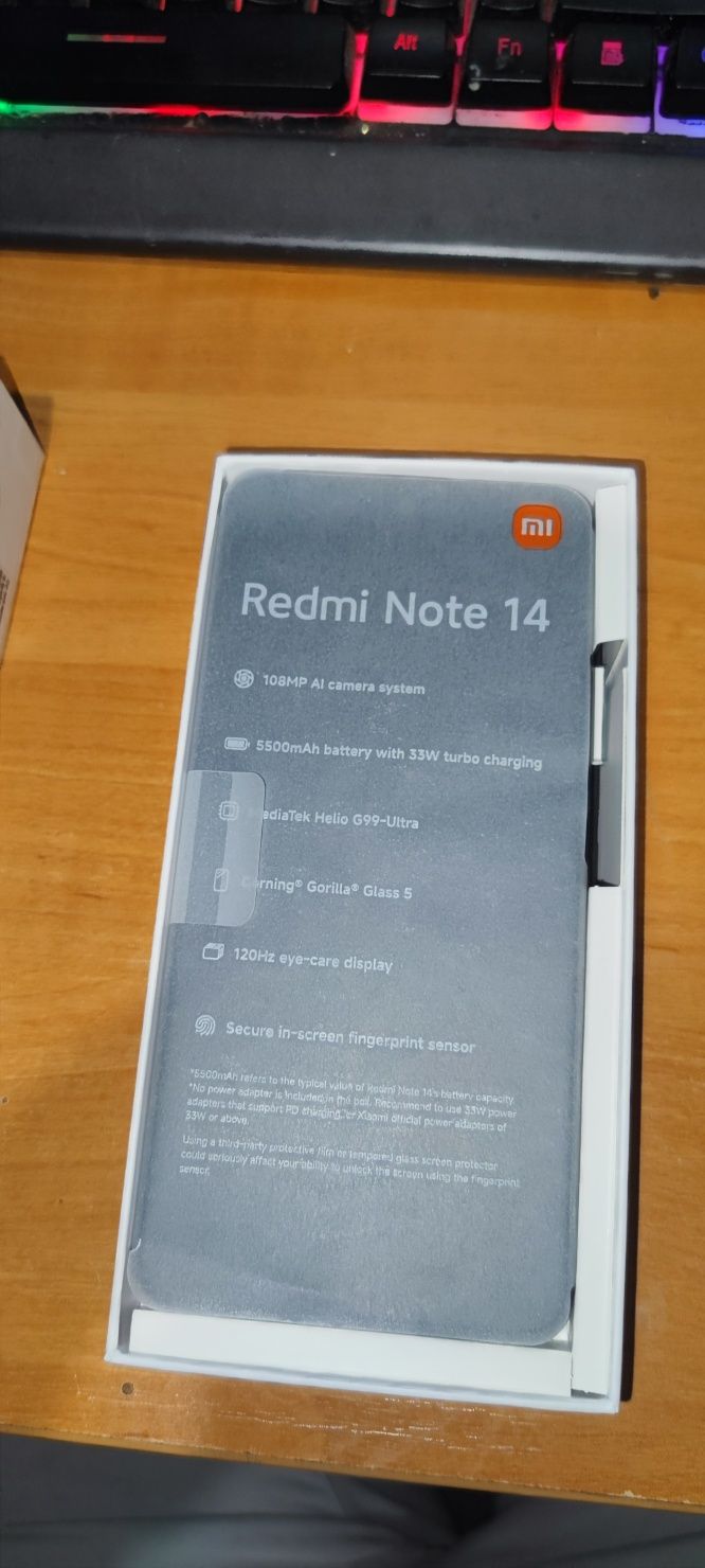 Redmi Note 14 128g  продам СРОЧНО, состояние новый не распакованный