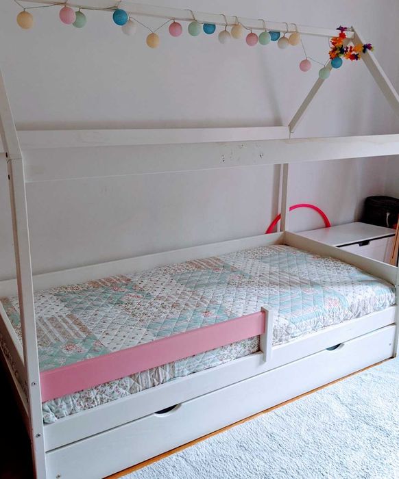 Cama Criança 190x90cm - Dossel e Gaveta