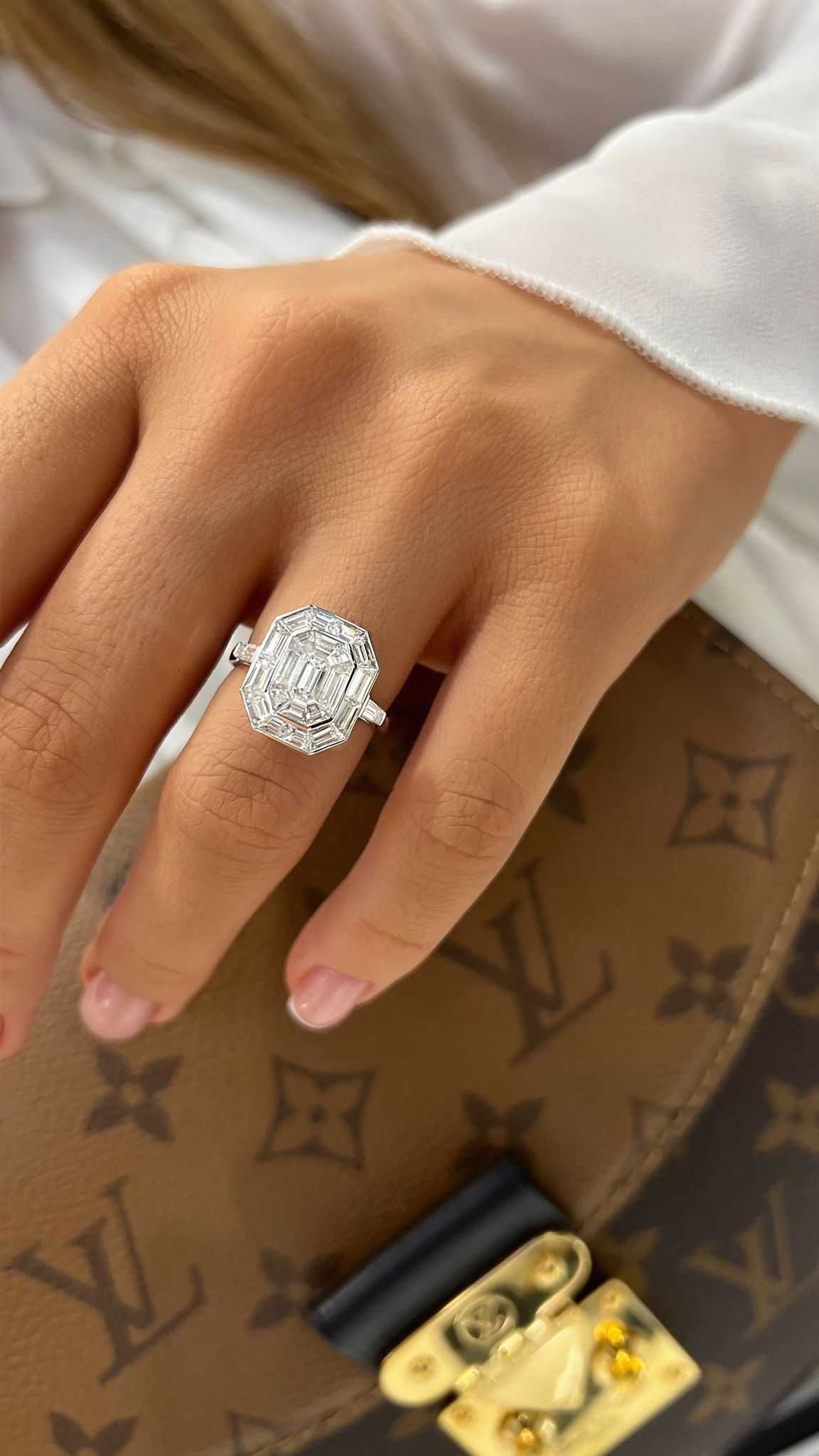 Pierścionek Invisible  "LIMITED FULL BAGUETTE™" ~ 2.23ct
