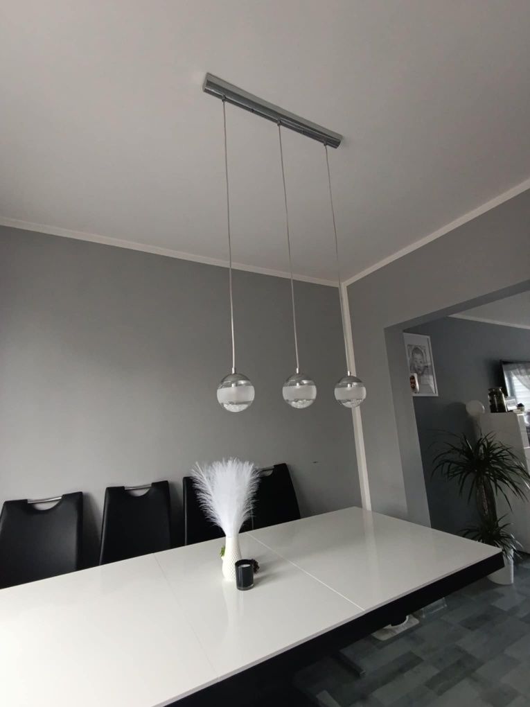 Lampa do jadalni kryształy 3 lampy z żarówka komplet