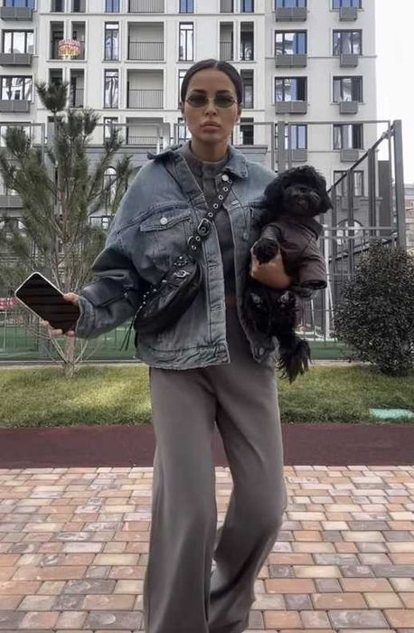 Теплая джинсовая куртка оверсайз Zara, XS-S, оригинал