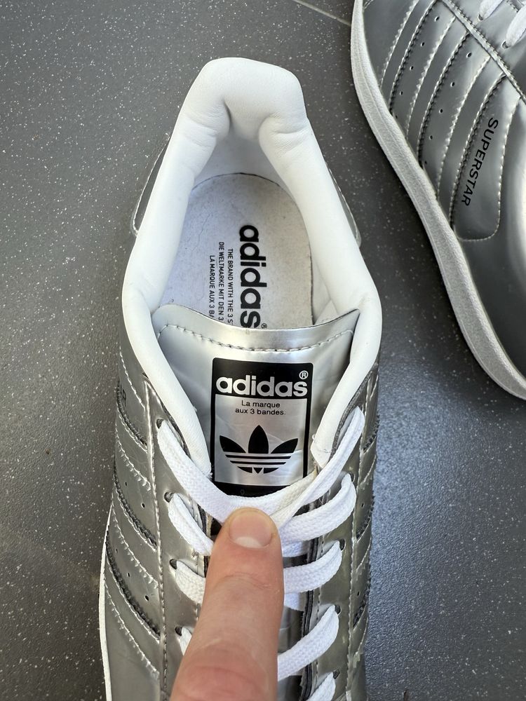 Кроссовки Adidas Superstar серебро | Оригинал 10/10 | 39 Унисекс