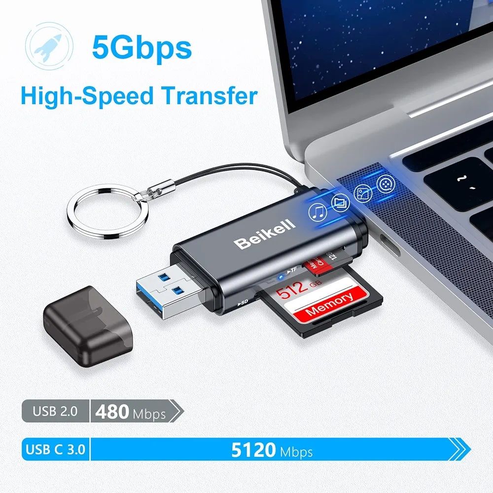 Czytnik kart pamięci USB 3.0 USB C Beikell N261
