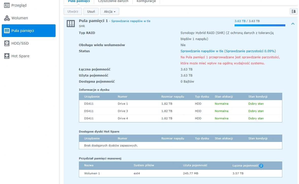 Serwer Synology DS411+II + Noctua mod + zasilacz + 3x2TB = 6TB