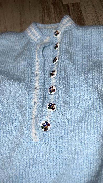 rampers retro dziergany sesja retro niemowlę 62 cm