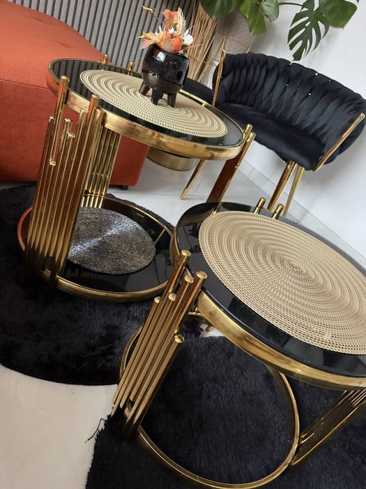 Dwa stoliki glamur piekne polysk