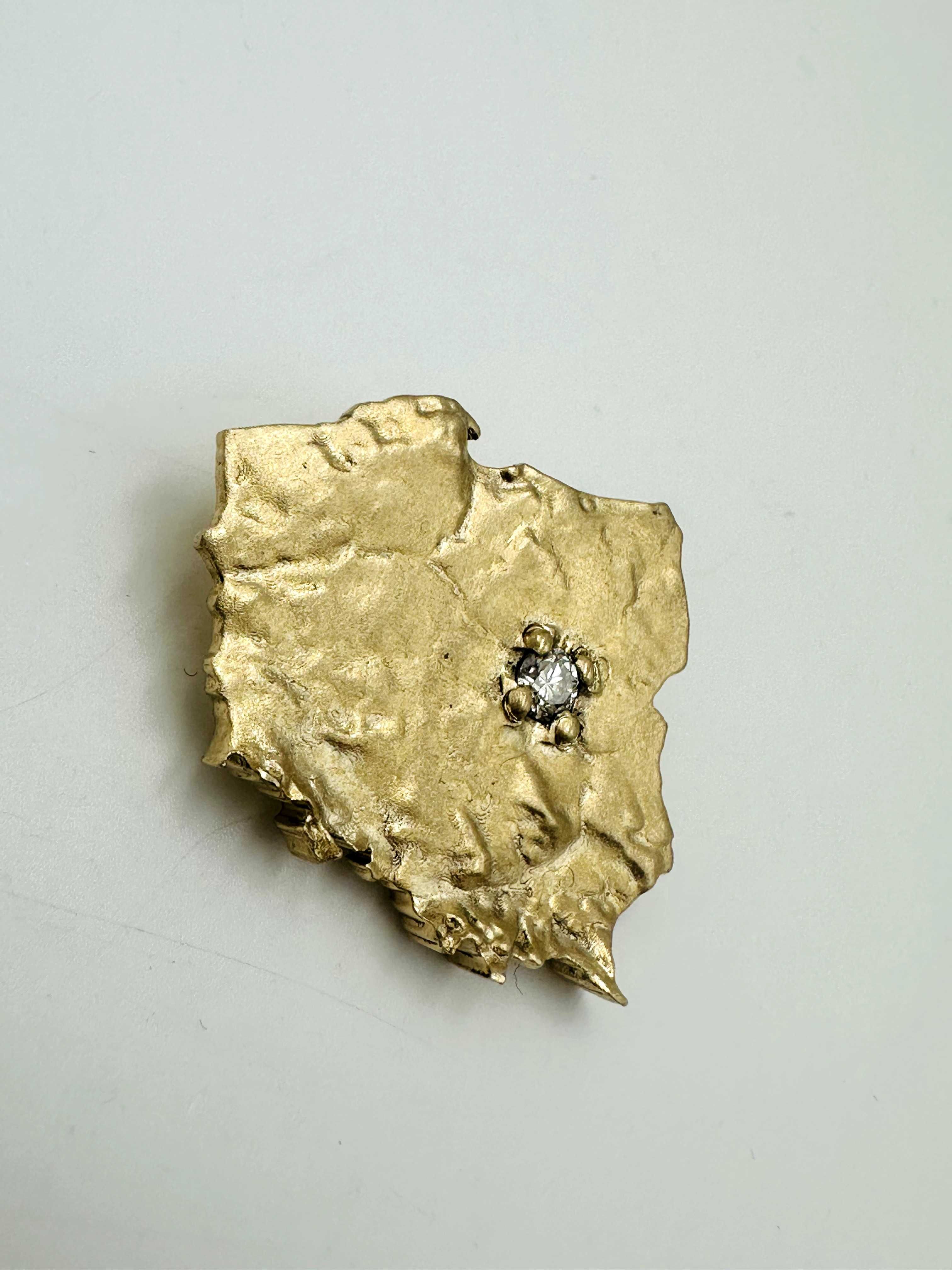 Złota zawieszka – mapa Polski z zaznaczoną stolicą | 12,40 g