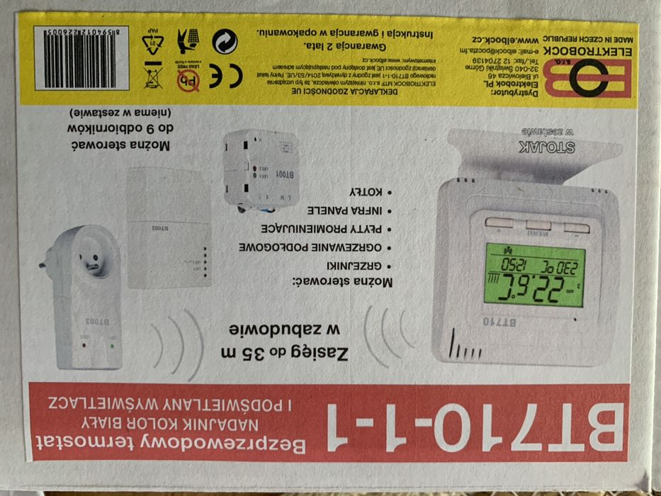 Termostat bezprzewodowy BT710-1-1 z odbiornikiem BT001