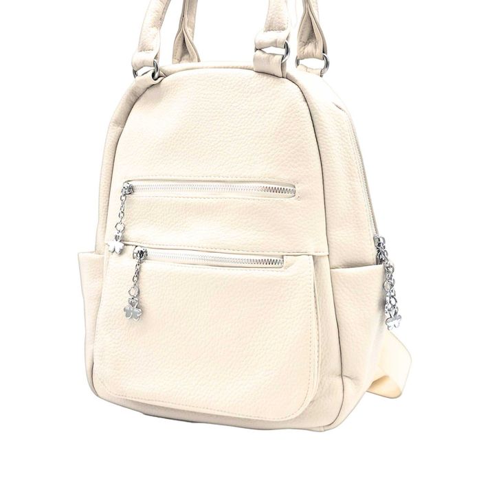 Beżowy plecak Maria C z dwoma uchwytami kremowy