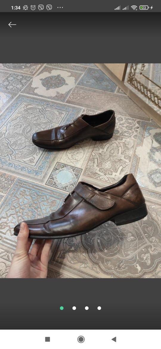 Туфлі чоловічі шкіряні коричневі 40 розмір італійські antonio gelonesi