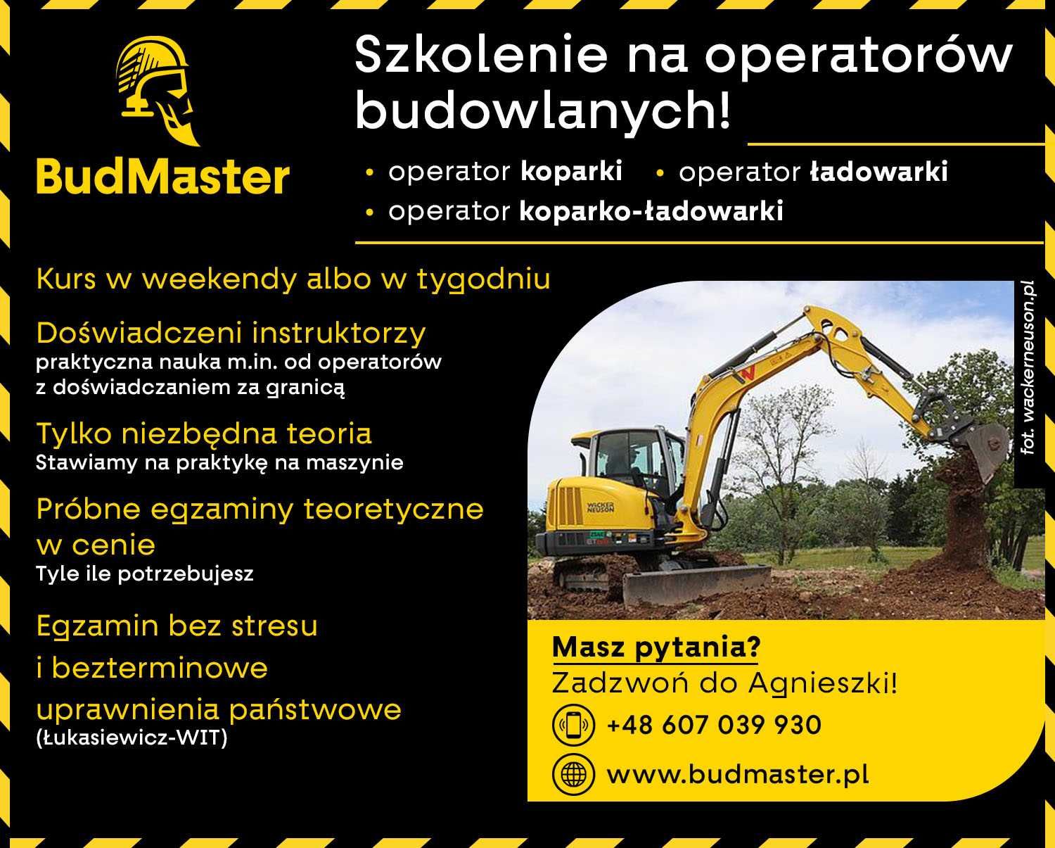 ! Już od 700 zł* Kurs Operatora Koparko-ładowarki/Koparki/Ładowarki !