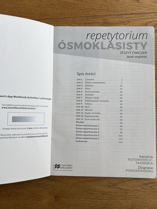 Repetytorium ósmoklasisty j. angielski ćwiczenia