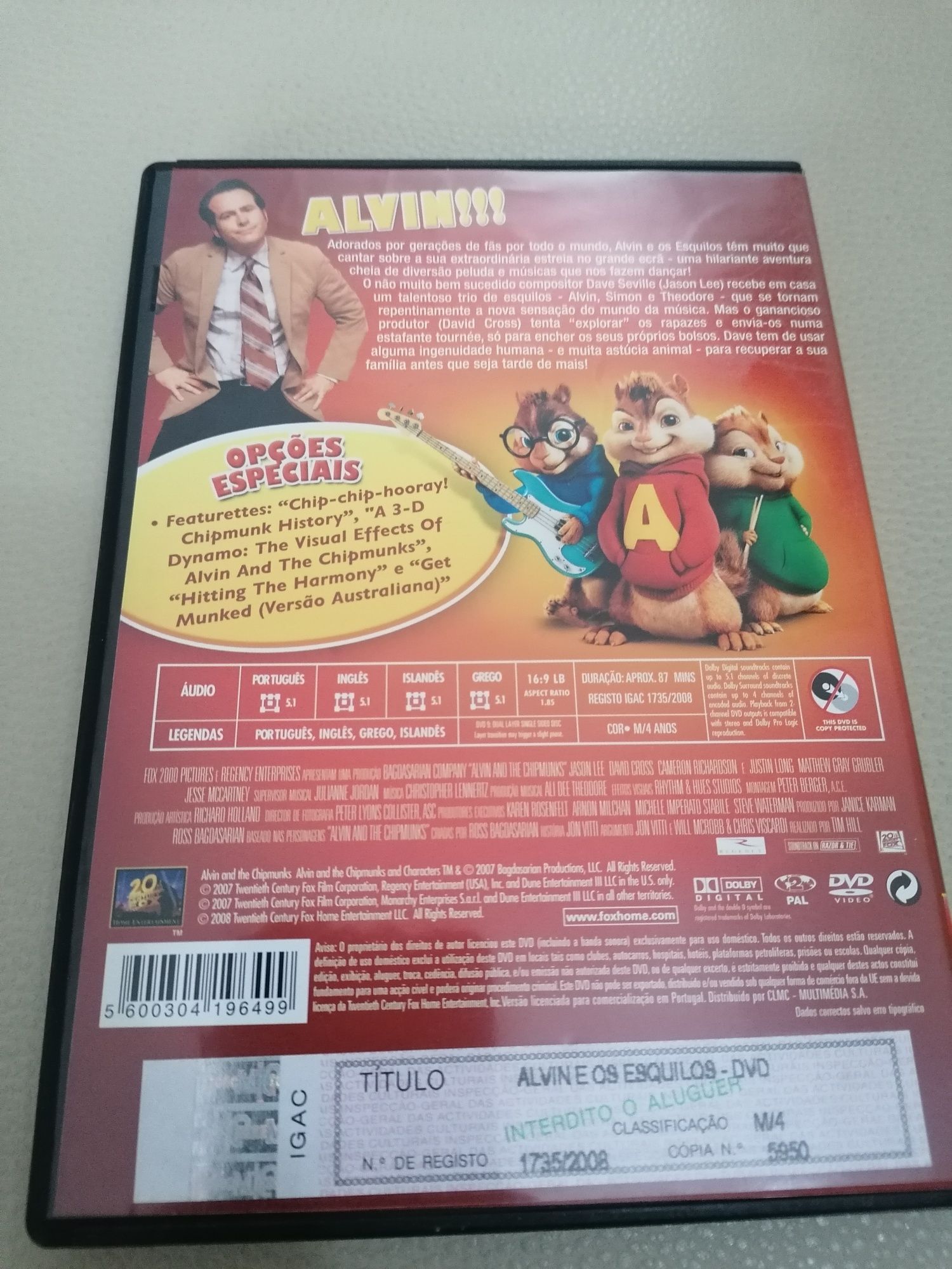 DVD Alvin e os esquilos