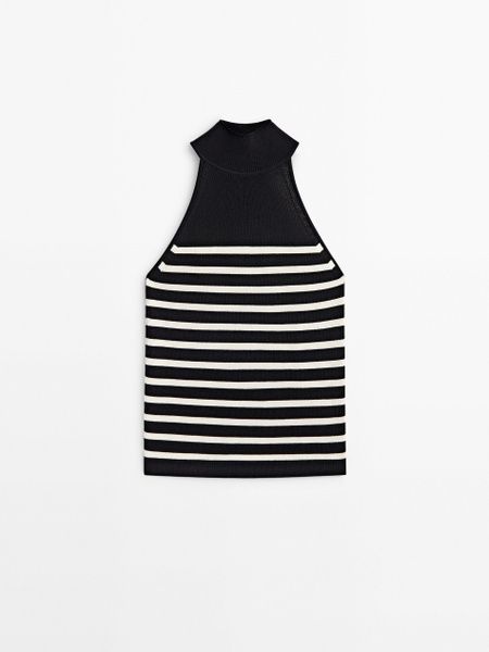 Dzianinowy top w paski Massimo Dutti, rozmiar M, raz założony