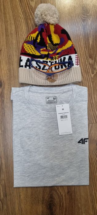 Oryginalny T-shirt męski 4F małe logo szary NOWY!