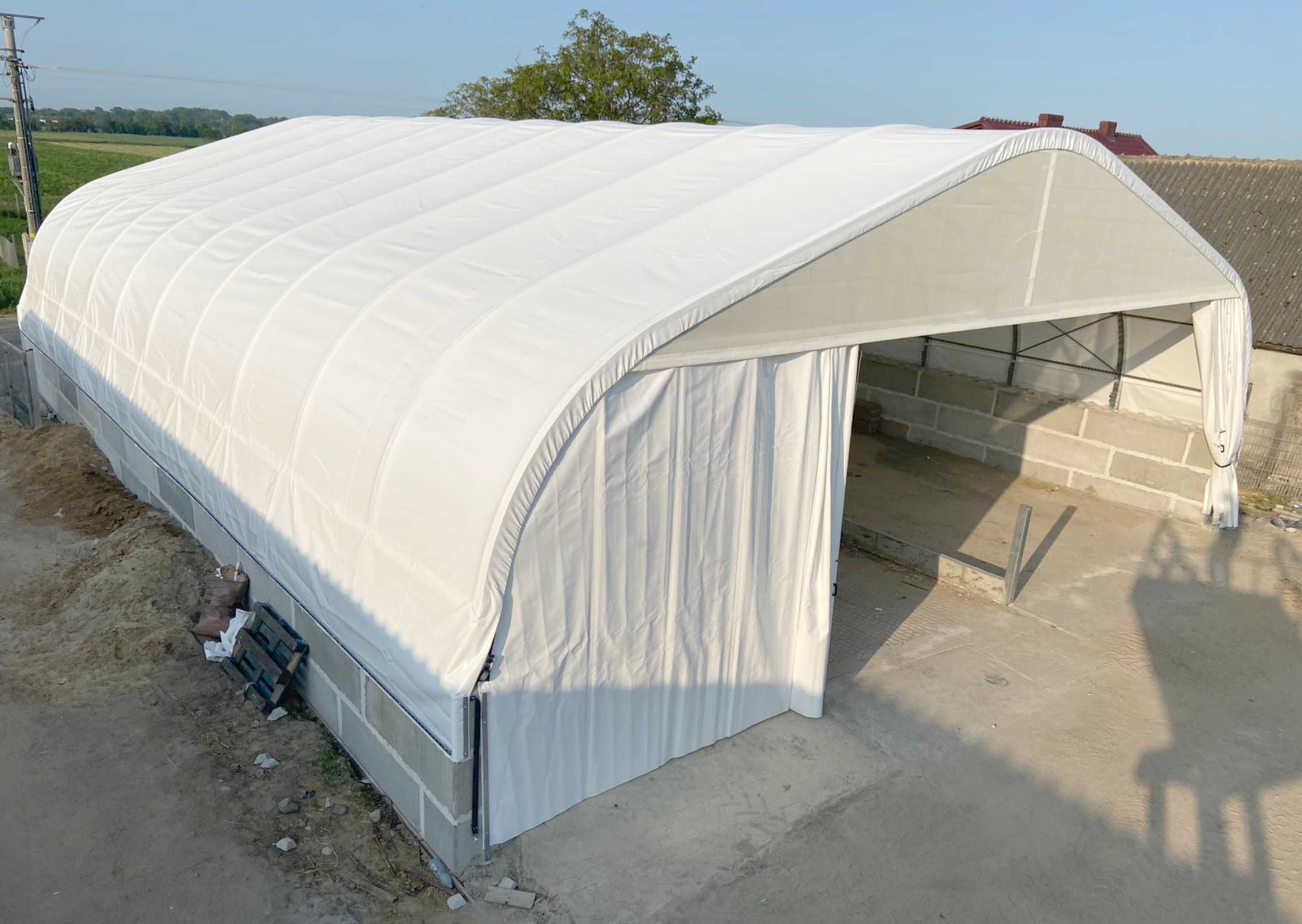 Hala tunelowa namiotowa wiata na słomę KAŻDY WYMIAR od ręki PRODUCENT