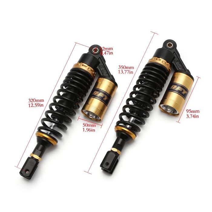 Amortecedores a gás 320 mm e 340 mm moto cafe racer scrambler