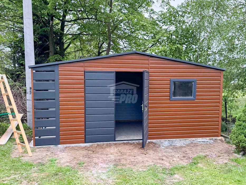 Schowek Domek Ogrodowy 5,5x3m + wiata 0,5m Brama okno dach GP555
