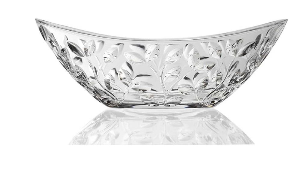 Centro de Mesa Oval RCR Laurus, 34 cm, Cristal