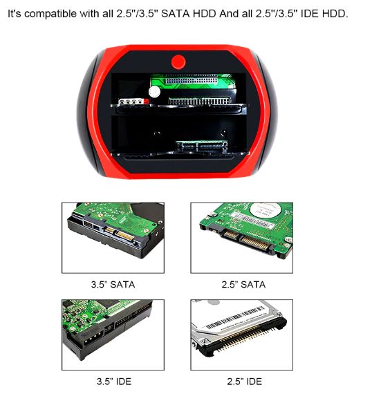 Dock HDD para discos rígidos IDE SATA 2.5" 3.5" USB SD TF NOVO