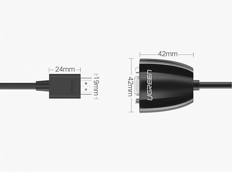 Ugreen kabel przewód przejściówka adapter jednokierunkowy z HDMI (męsk