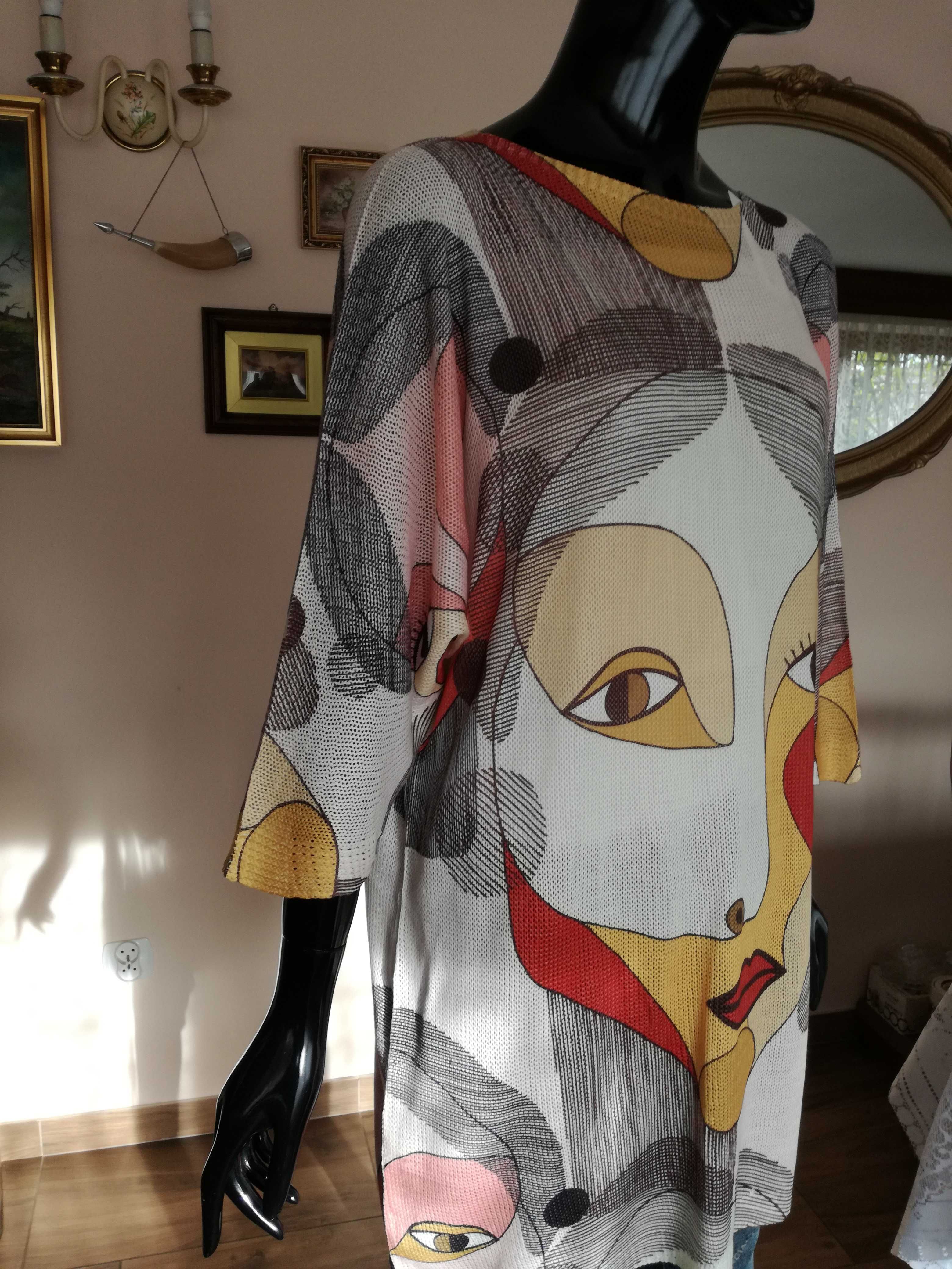 Italy_sweterkowa sukienka / tunika - picasso - żółta_36/44