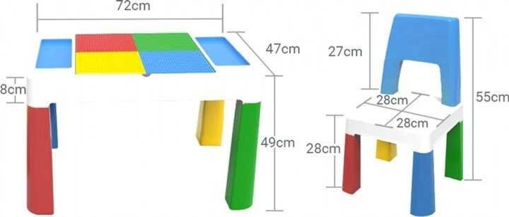 Детский  стол и стул для  Лего, творчества и других занятий, Польша
