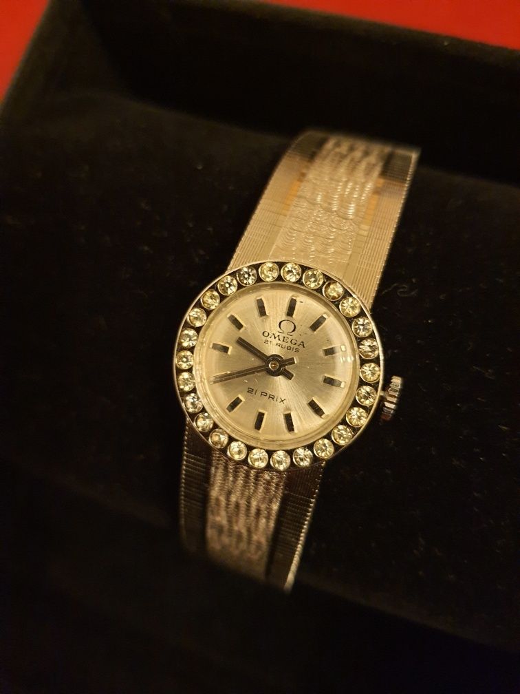 Omega 21 Prix White Gold 18k + Brylanty.