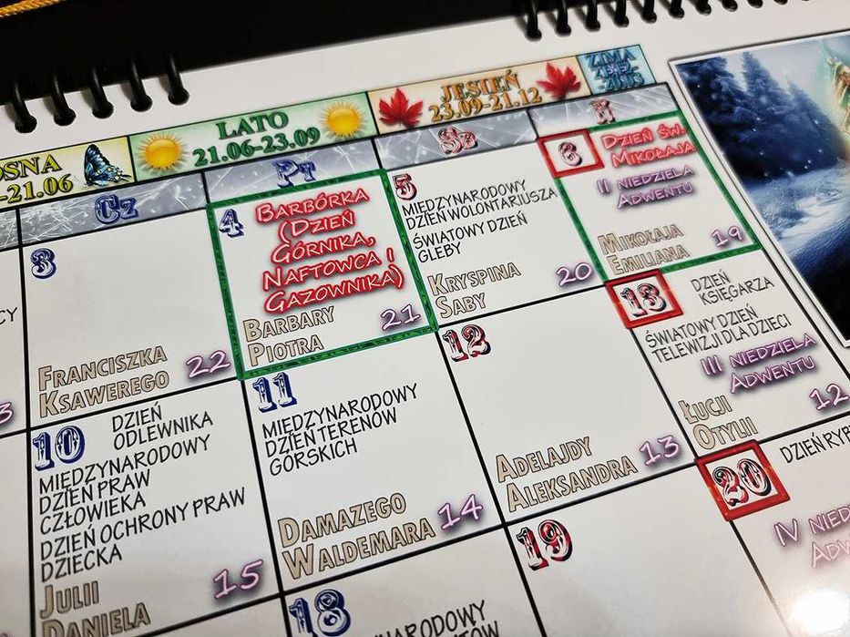 Kalendarz ścienny 2026 42cm/30cm A3