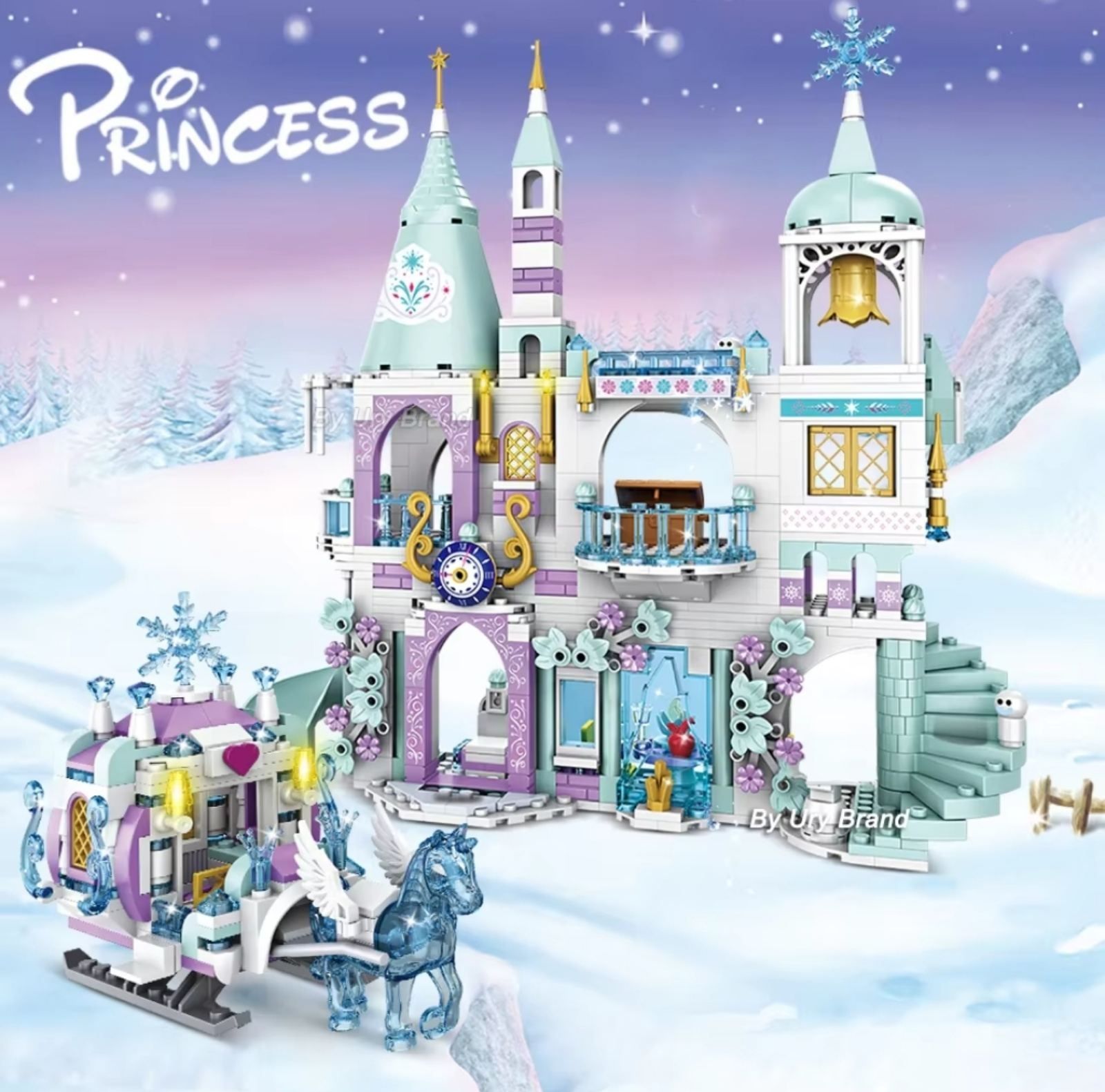Конструктор Miniso Disney замок Эльза 742 шт блоков Lego