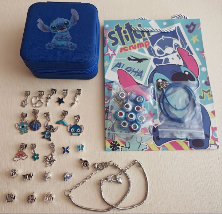 Zestaw korlików do robienia bransoletek Lilo i Stitch