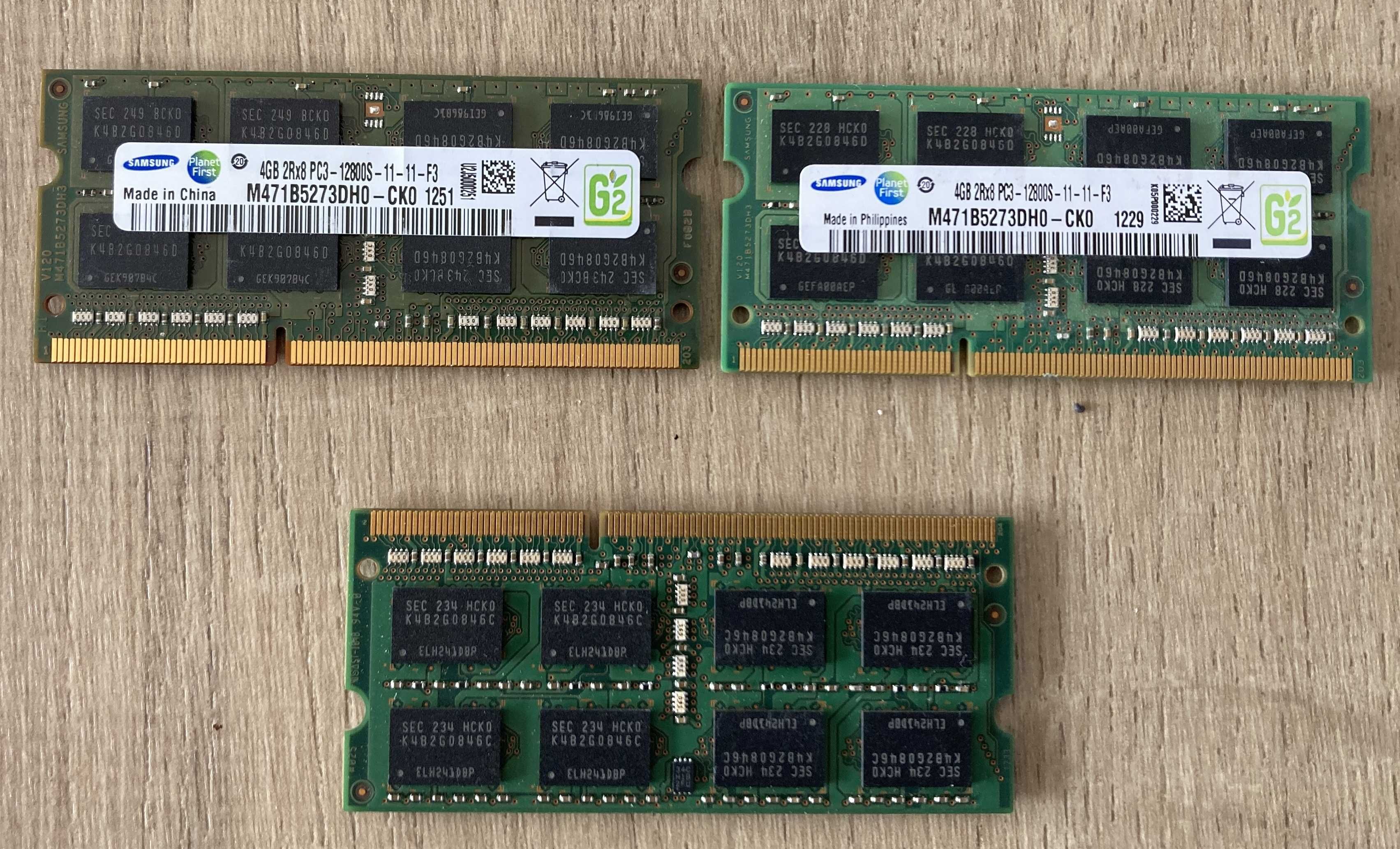 RAM Samsung DDR3 4GB 2Rx8 PC3-12800S 1600MHz
