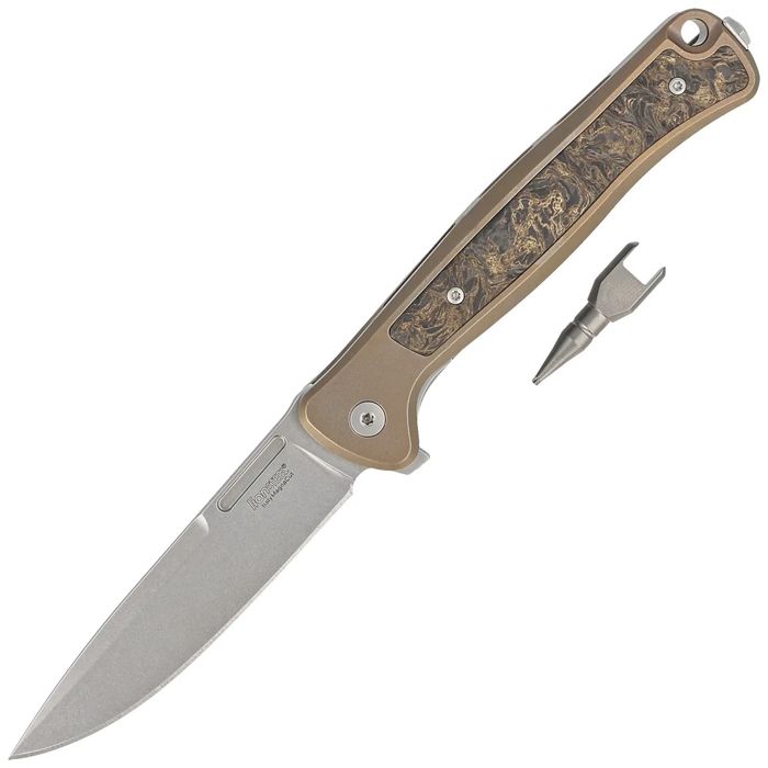 Nóż składany LionSteel Skinny Bronze Titanium/Gold Dark Matter Carbon