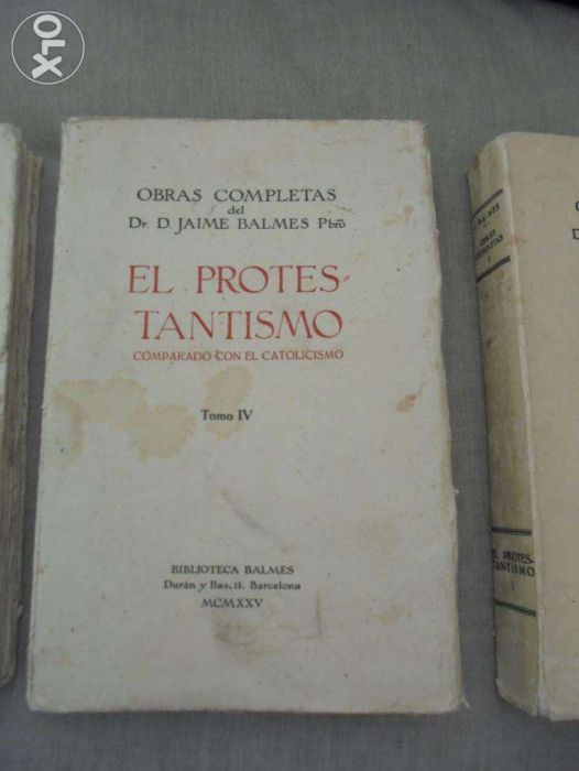 Livro "El protestantismo" de DR. J. Balmes