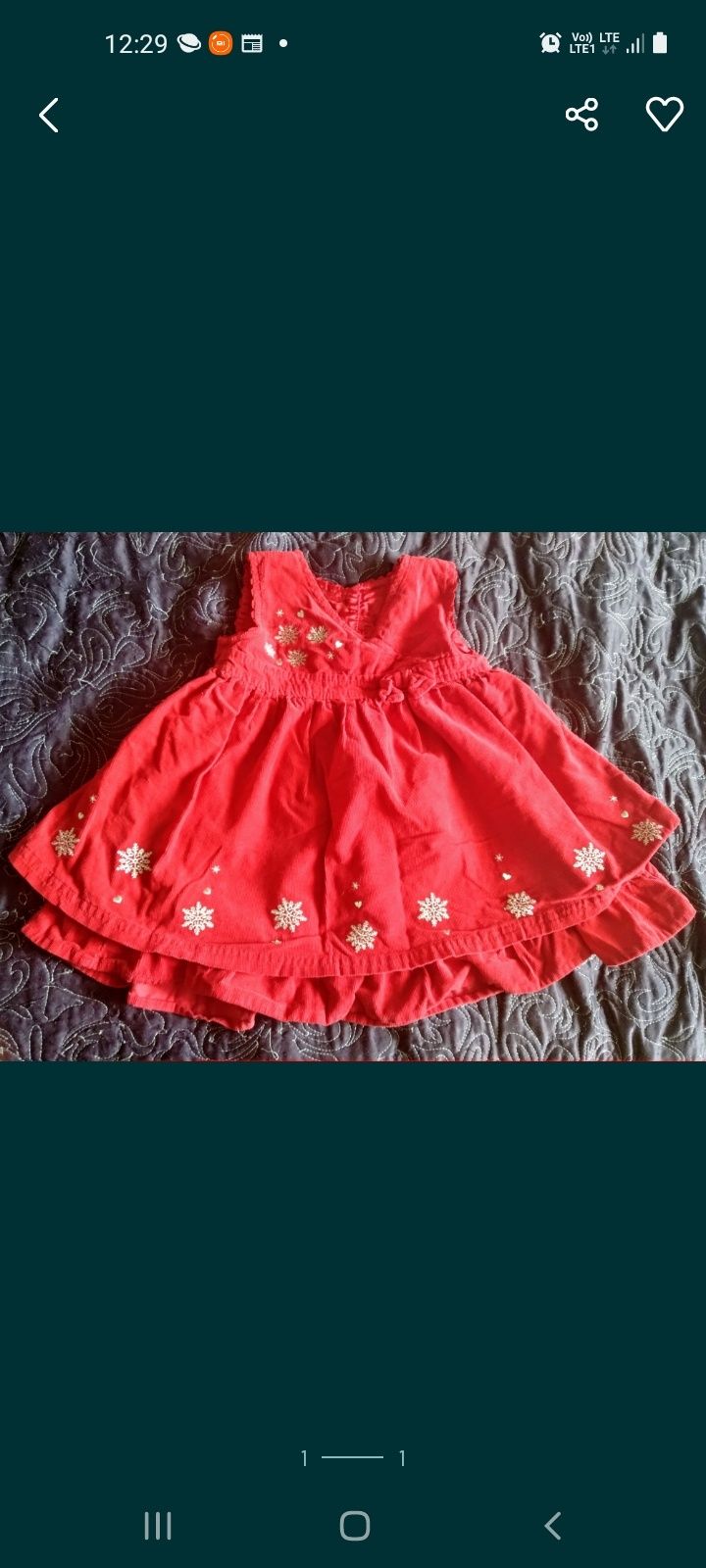 Śliczna czerwona sukienka dla dziewczynki / święta, roz. 80/86