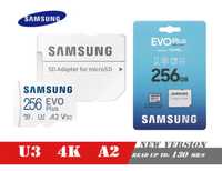 Карта памяти Samsung EVO Plus 256Gb microSDXC UHS-I U3 V30 A2 4K