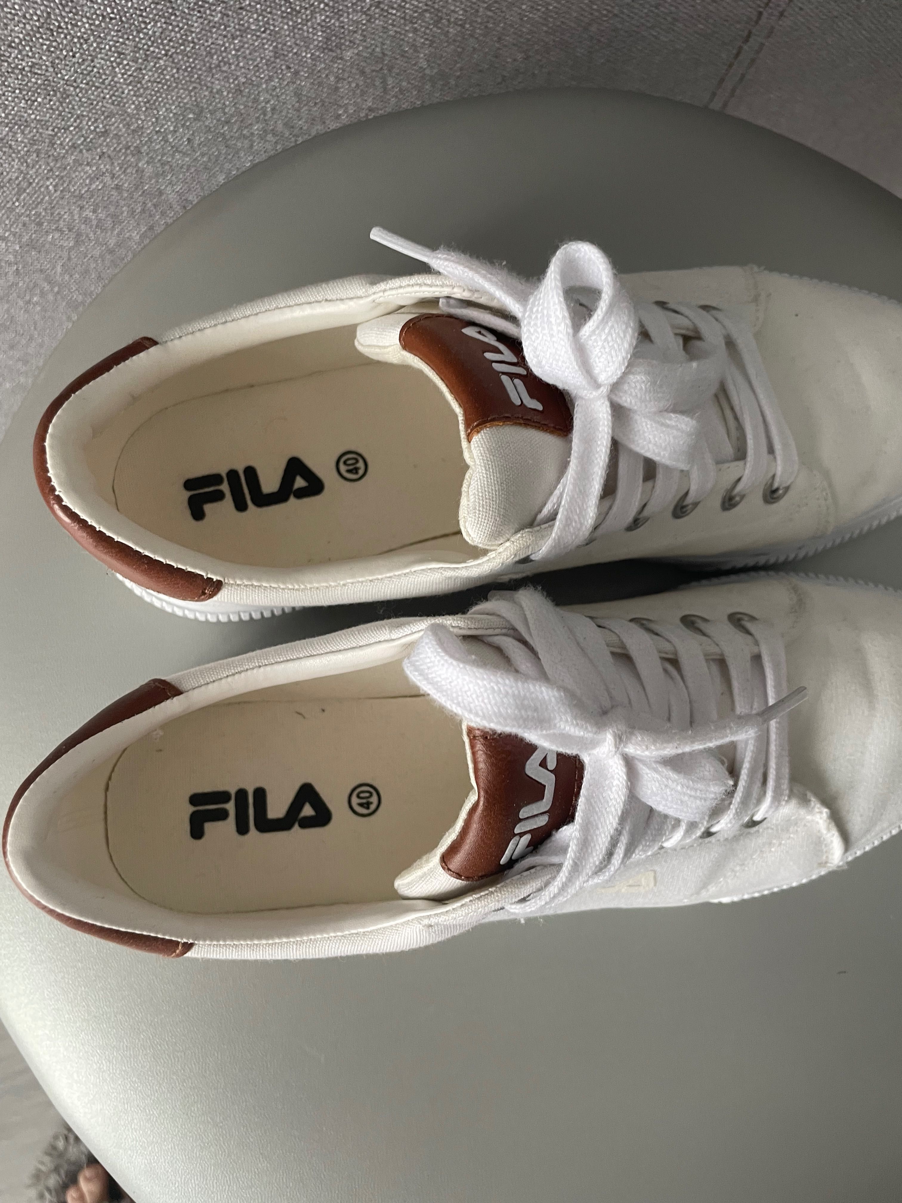 Кроссовки кеды FILA белые парусиновые 39-40 как новые